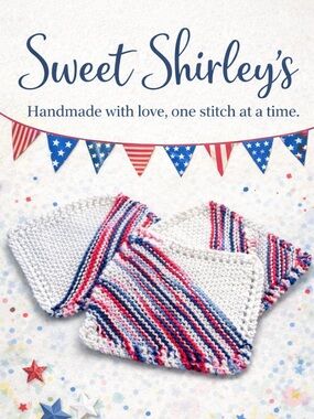 Bundle of 3 Sweet Shirley’s “American Stripe” Dishcloth